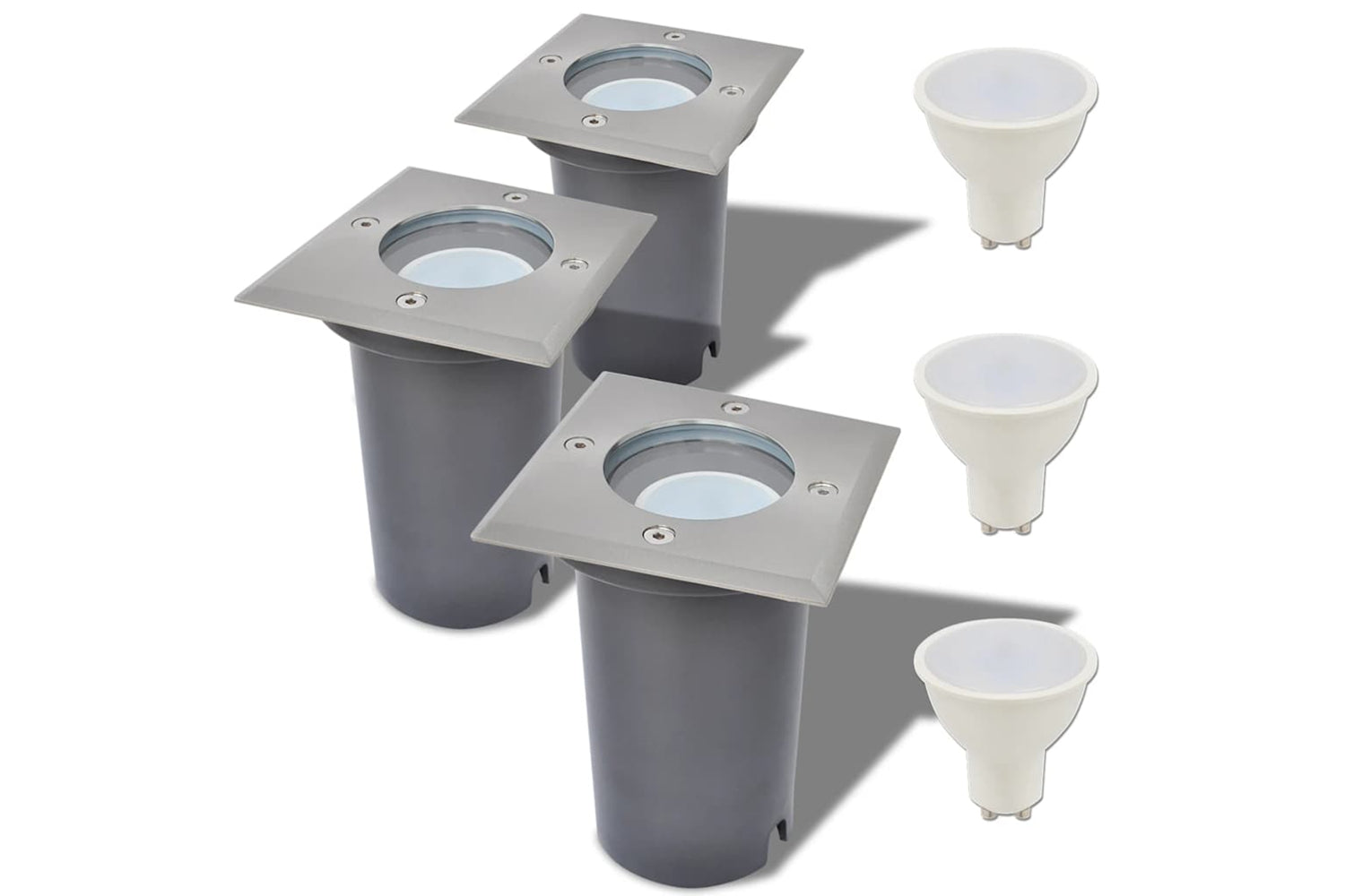 Vidaxl 42413 Outdoor Led Ground Lights 3 Pcs Square
