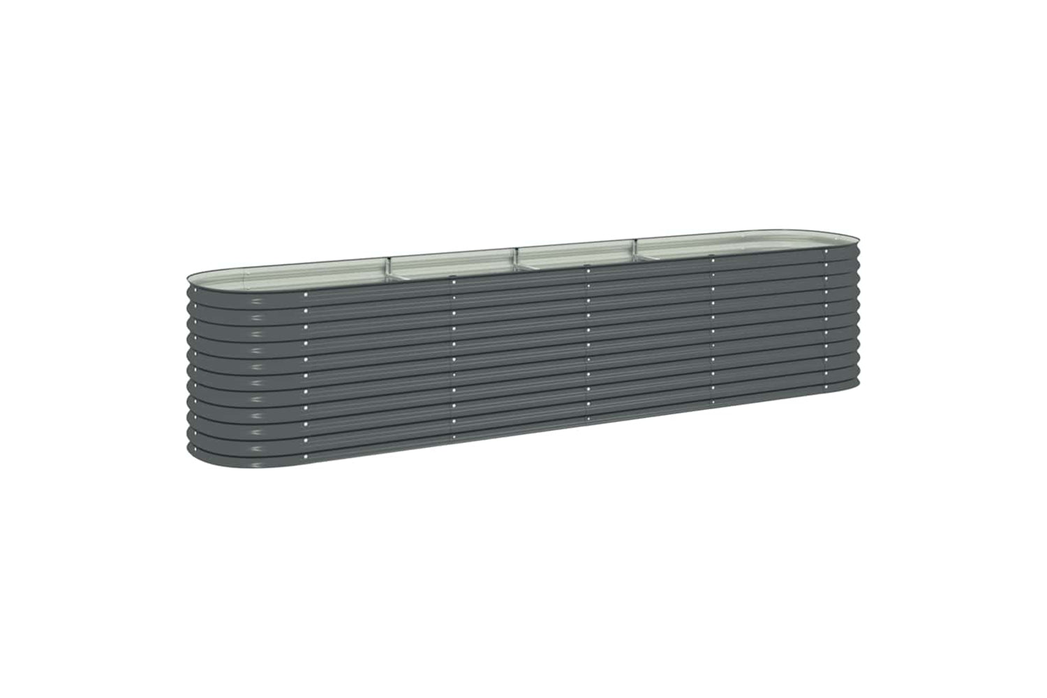 vidaXL Garden Raised Bed 400x80x81cm Galvanised Steel Grey