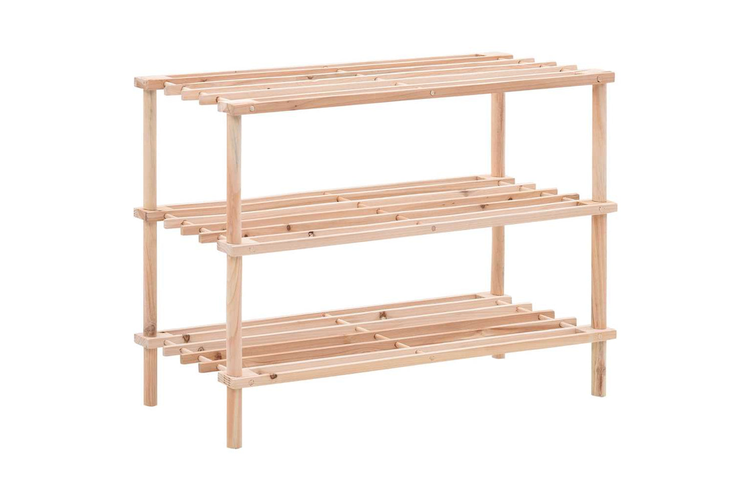 Vidaxl 285200 3-tier Shoe Rack Solid Fir Wood