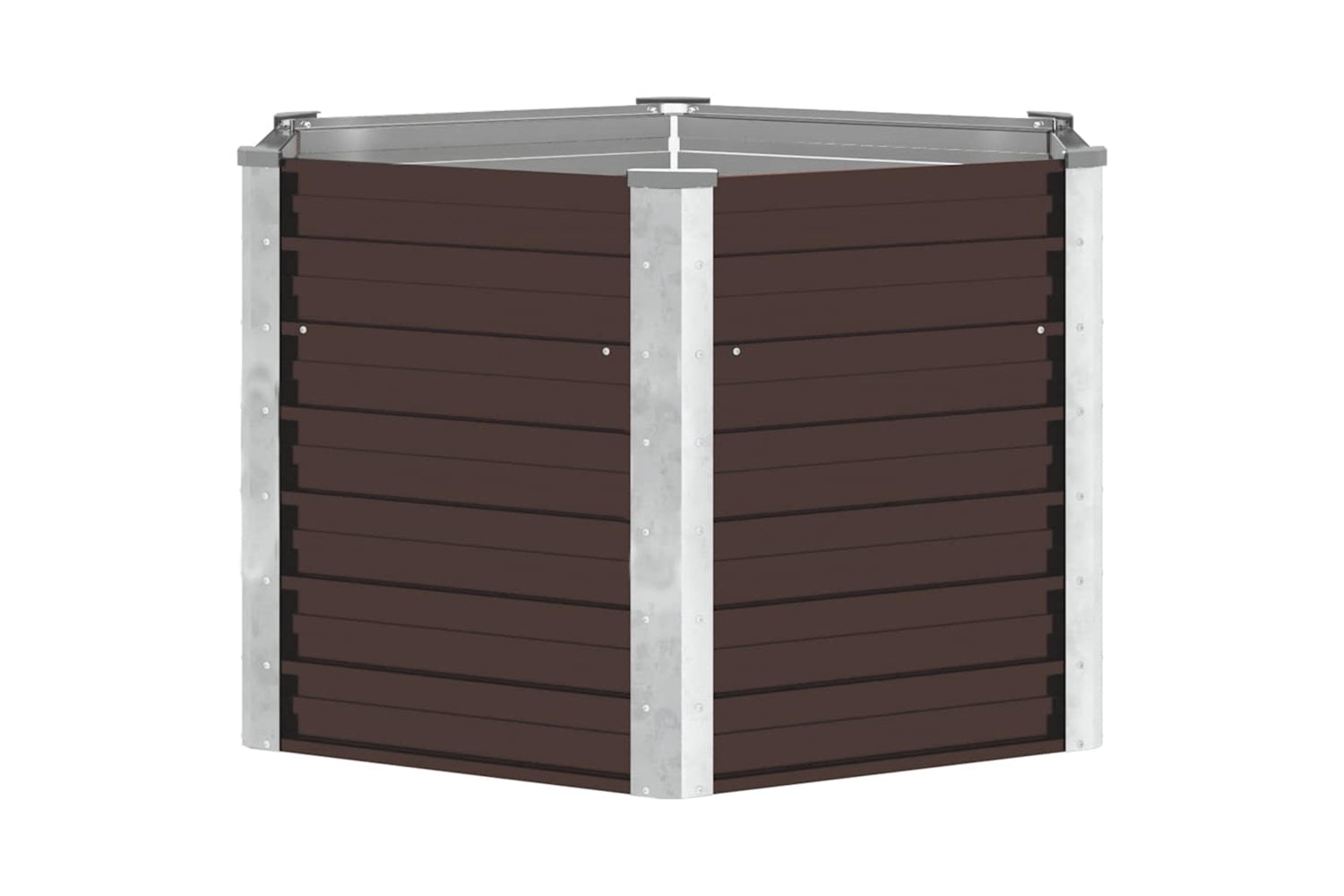 Vidaxl Garden Raised Bed Brown 129x129x77 Cm Galvanised Steel