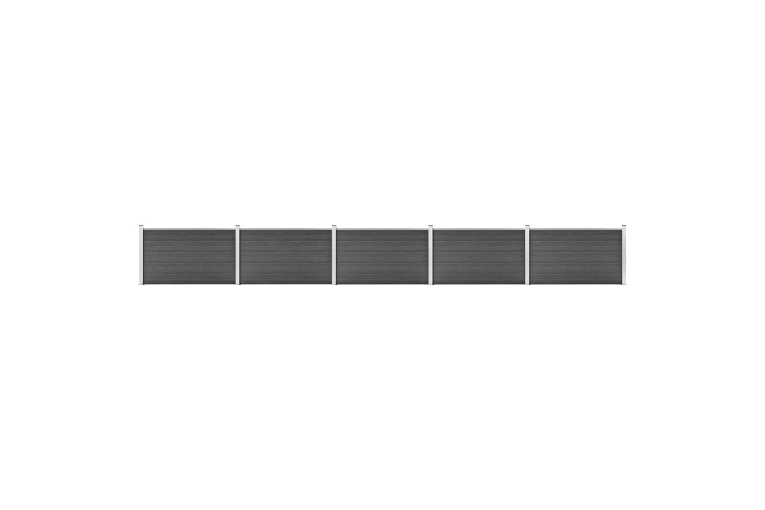 vidaXL 3070450 Fence Panel Set Wpc 872x105cm Black
