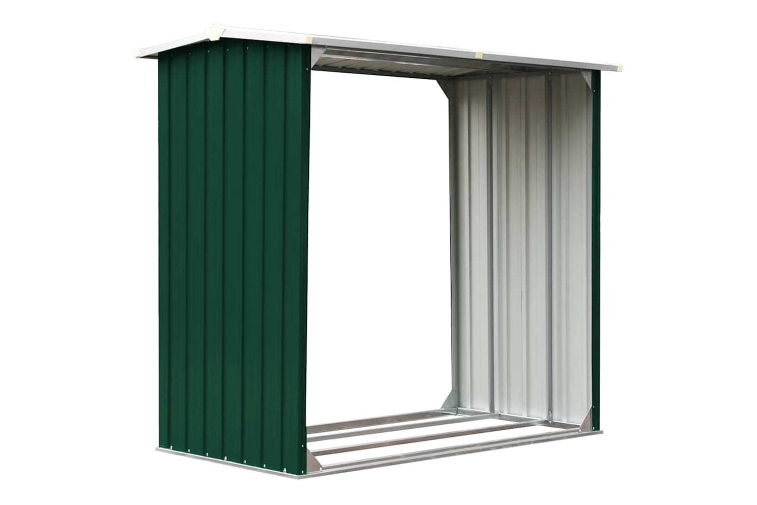 vidaXL 47080 Log Storage Shed Galvanised Steel 172x91x154cm Green