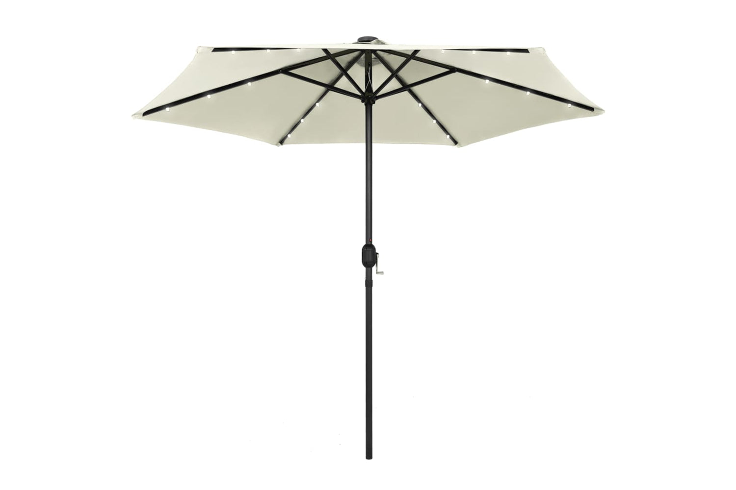 Vidaxl 47353 Parasol With Led Lights And Aluminium Pole 270 Cm Sand White
