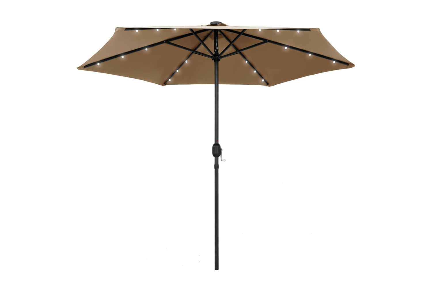 Vidaxl 47355 Parasol With Led Lights And Aluminium Pole 270 Cm Taupe