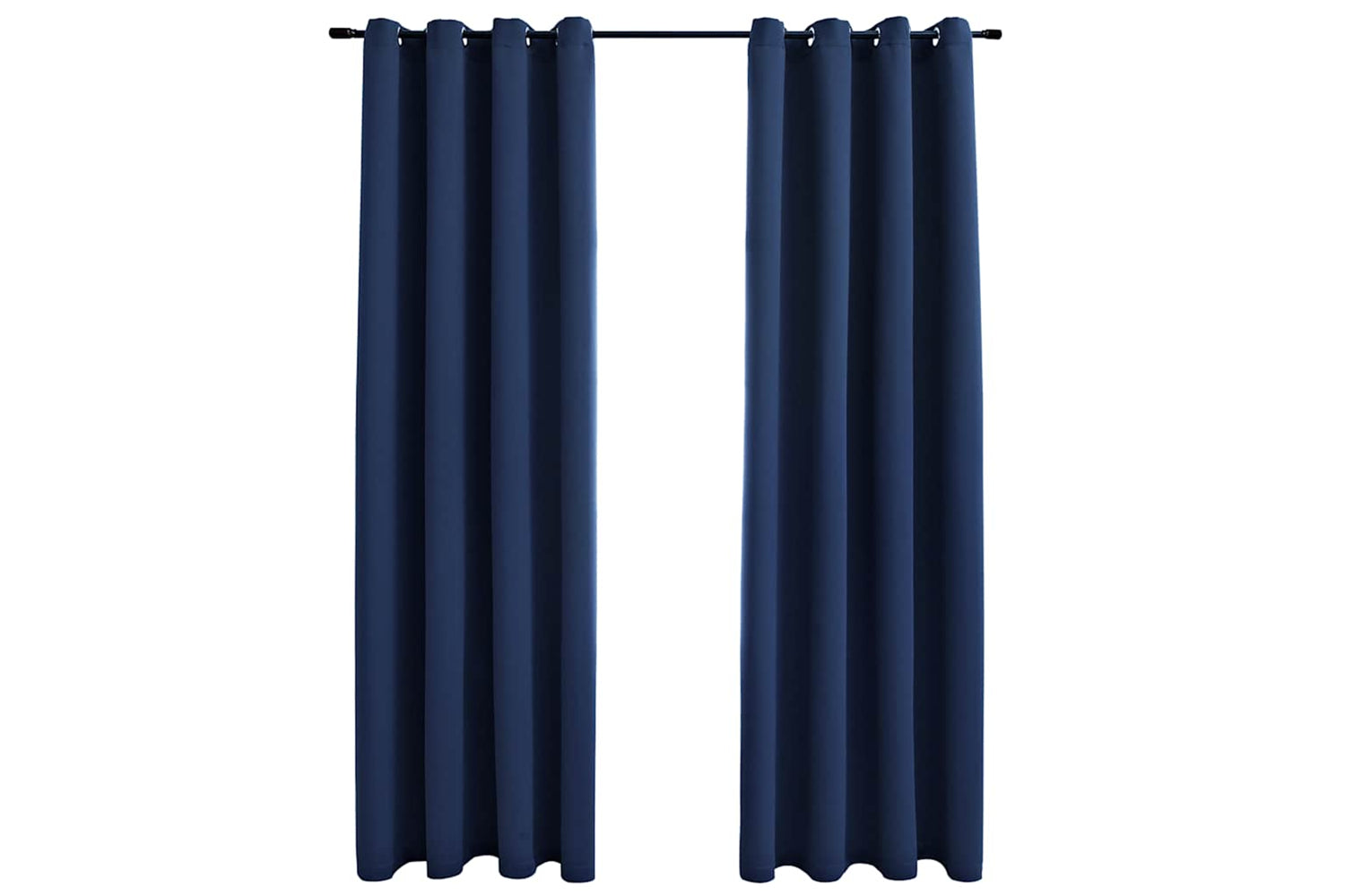 Vidaxl Blackout Curtains With Metal Rings 2 Pcs Blue 140x245 Cm