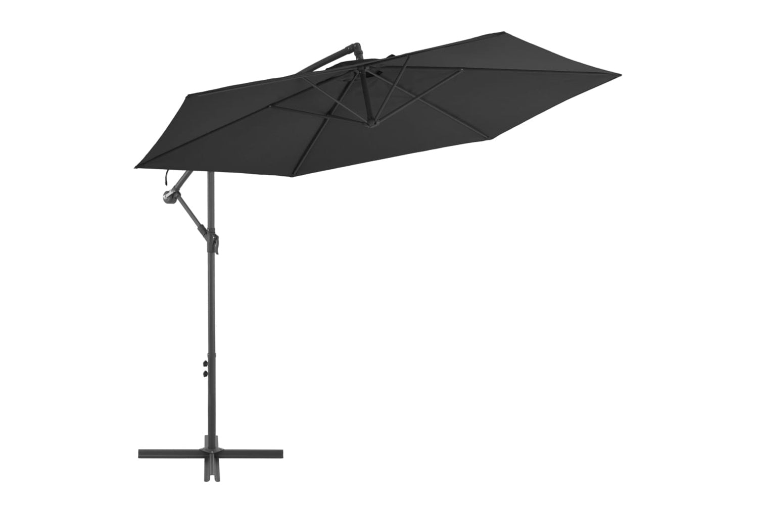 vidaXL 47132 Cantilever Umbrella With Aluminium Pole 300cm Black
