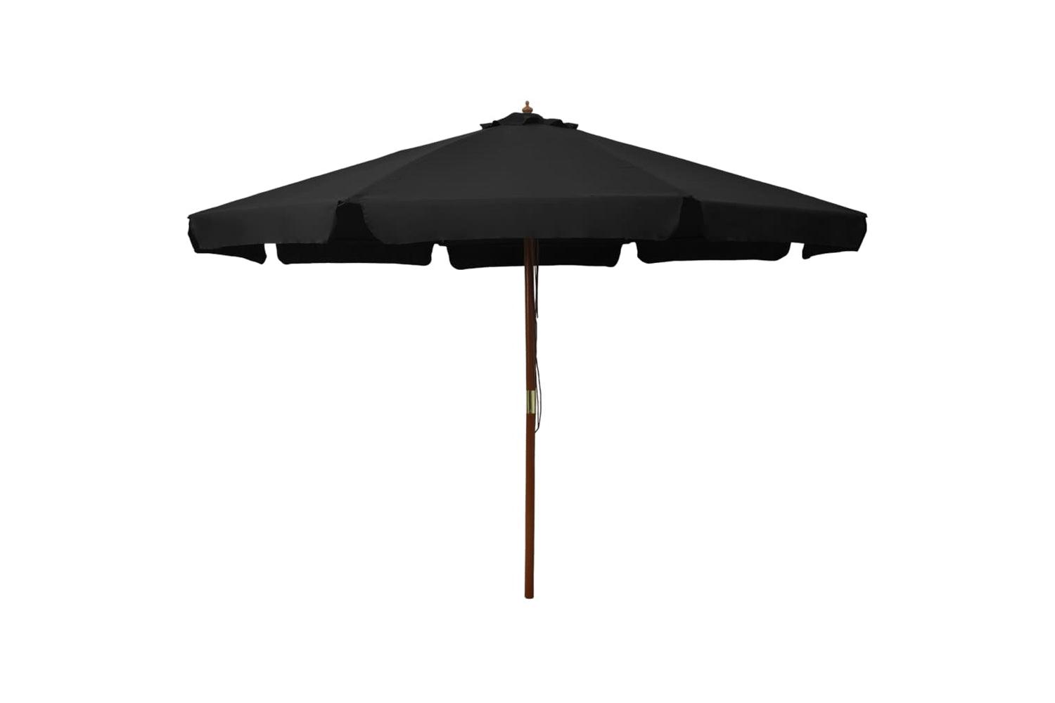 vidaXL 47218 Outdoor Parasol With Wooden Pole 330cm Black