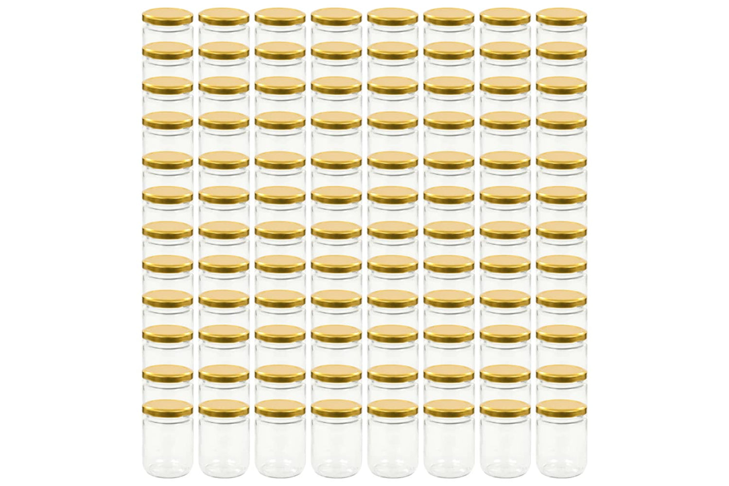 Vidaxl 50803 Glass Jam Jars With Gold Lid 96 Pcs 230 Ml