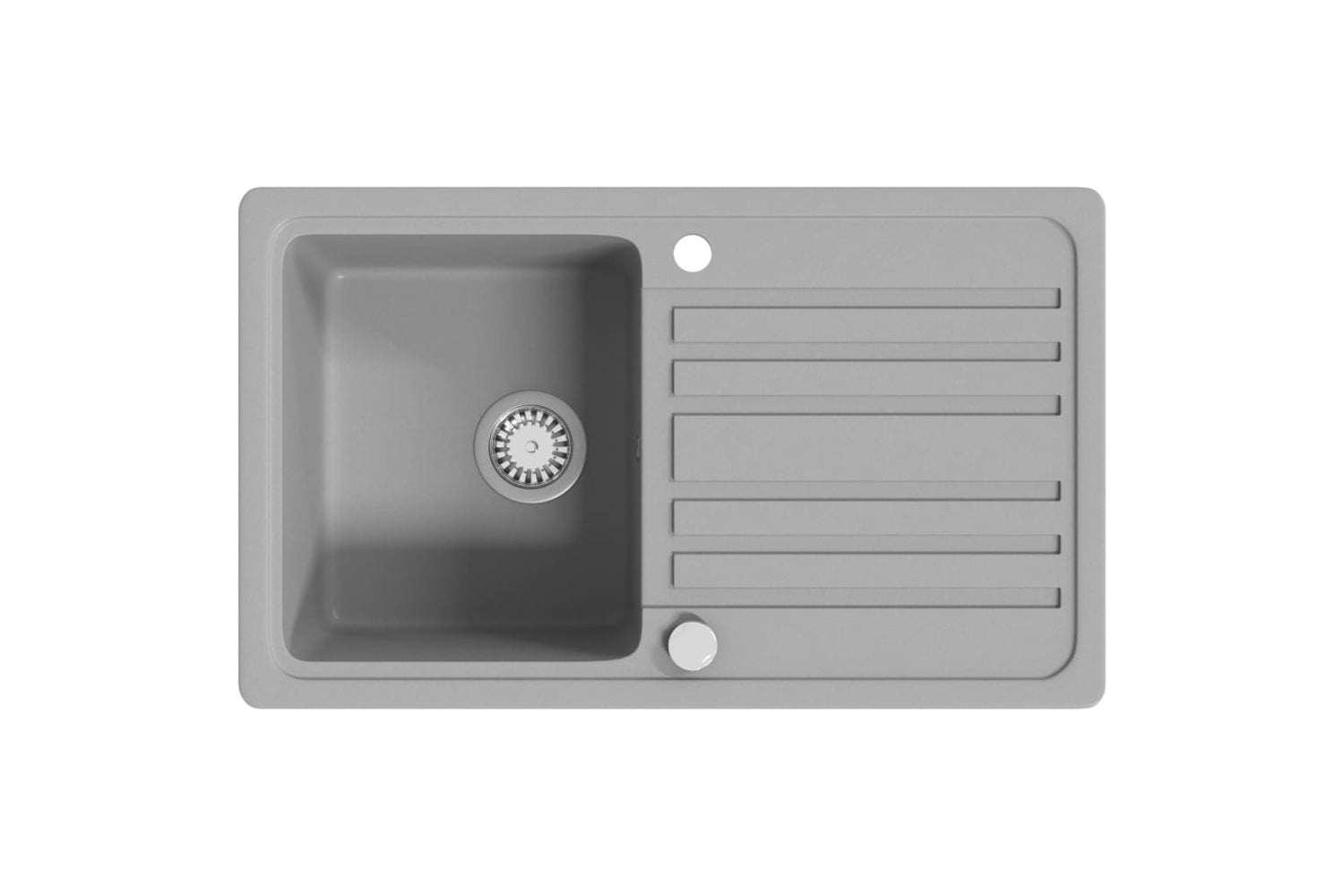 Vidaxl 141670 Granite Kitchen Sink Single Basin With Drainer Reversible Grey