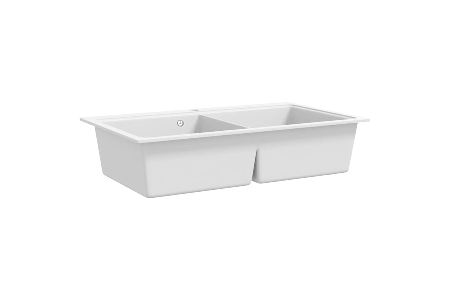 Vidaxl Overmount Kitchen Sink Double Basin Granite Cream White