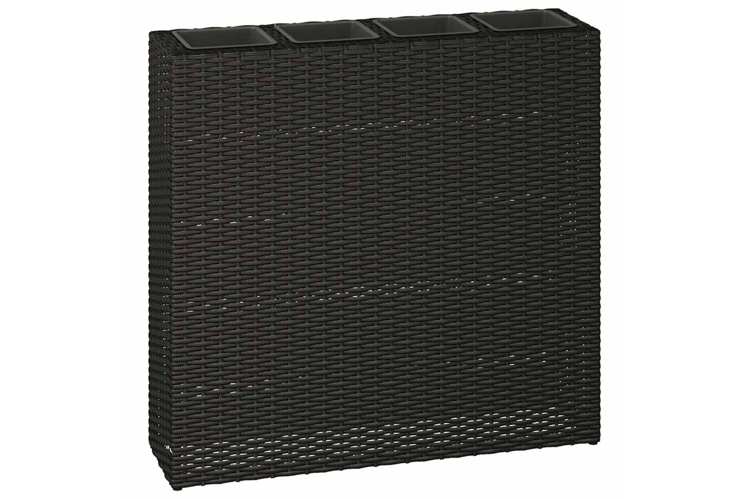Vidaxl 41084 Garden Raised Bed With 4 Pots Poly Rattan Black