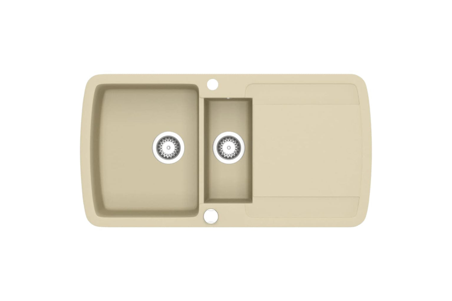Vidaxl Granite Kitchen Sink Double Basins Beige