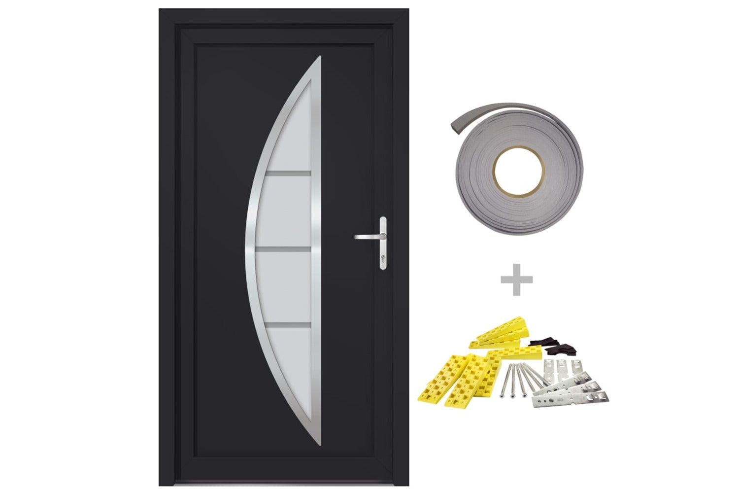 vidaXL 3187881 Front Door Anthracite 98x200cm Pvc-2