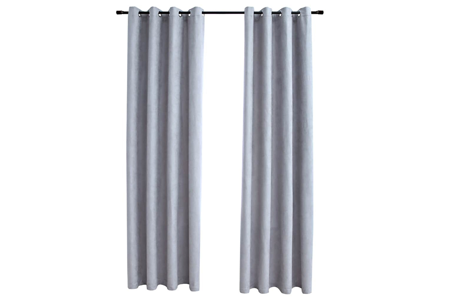 Vidaxl Blackout Curtains With Metal Rings 2 Pcs Grey 140x245 Cm