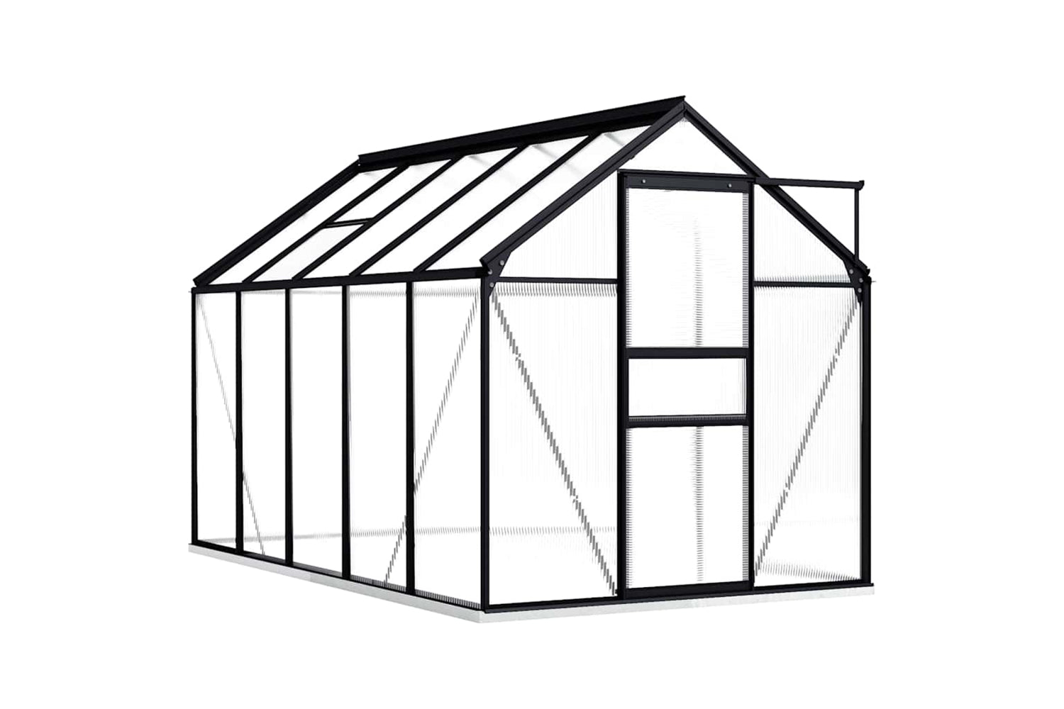 Vidaxl 48217 Greenhouse With Base Frame Anthracite Aluminium 5.89 Mâ²
