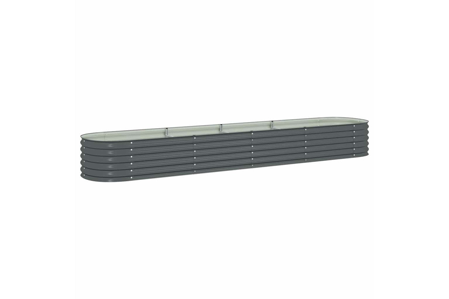 vidaXL Garden Raised Bed 400x80x44cm Galvanised Steel Grey