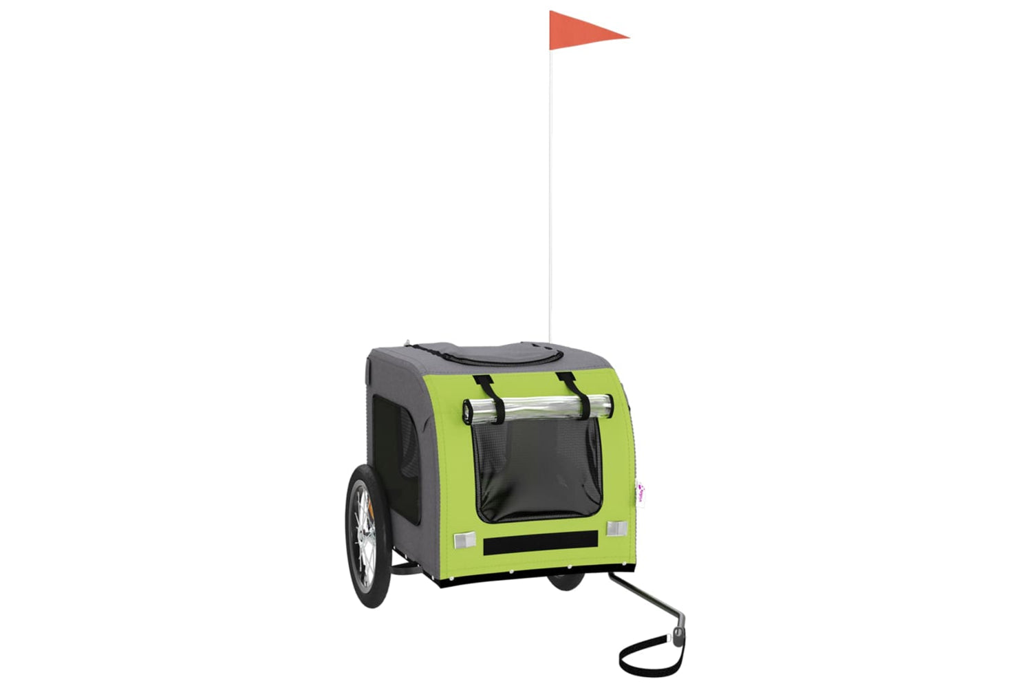 Vidaxl 93843 Pet Bike Trailer Green And Grey Oxford Fabric&iron