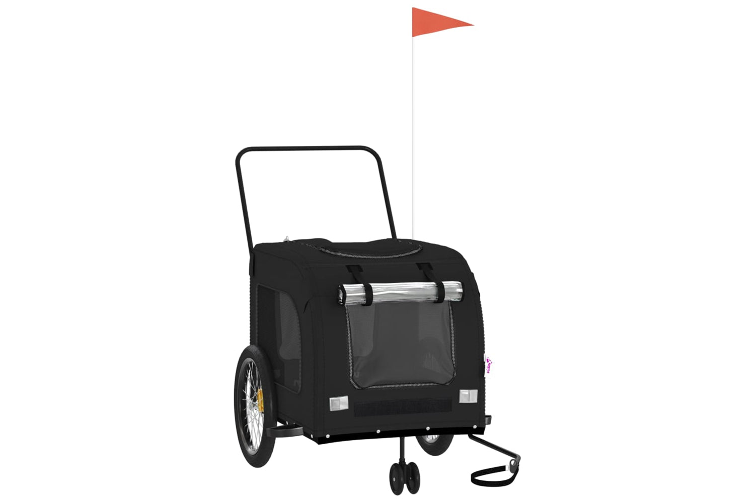 Vidaxl 93863 Pet Bike Trailer Black Oxford Fabric And Iron