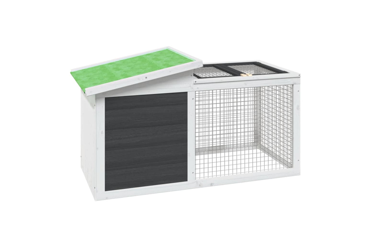 vidaXL 172290 Rabbit Hutch Grey 100.5x54x55cm Solid Wood Pine