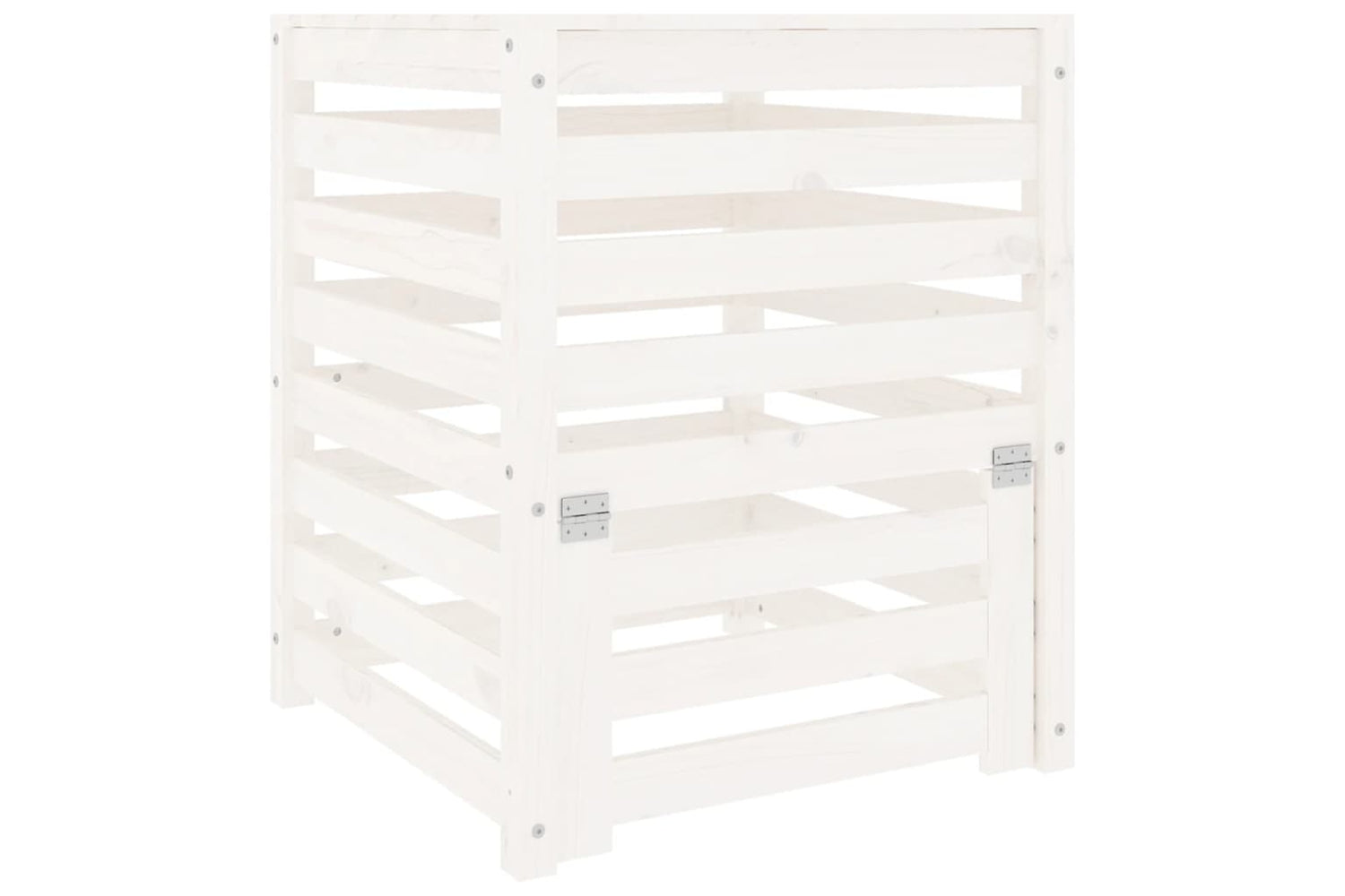 vidaXL 823809 Composter White 63.5x63.5x77.5cm Solid Wood Pine