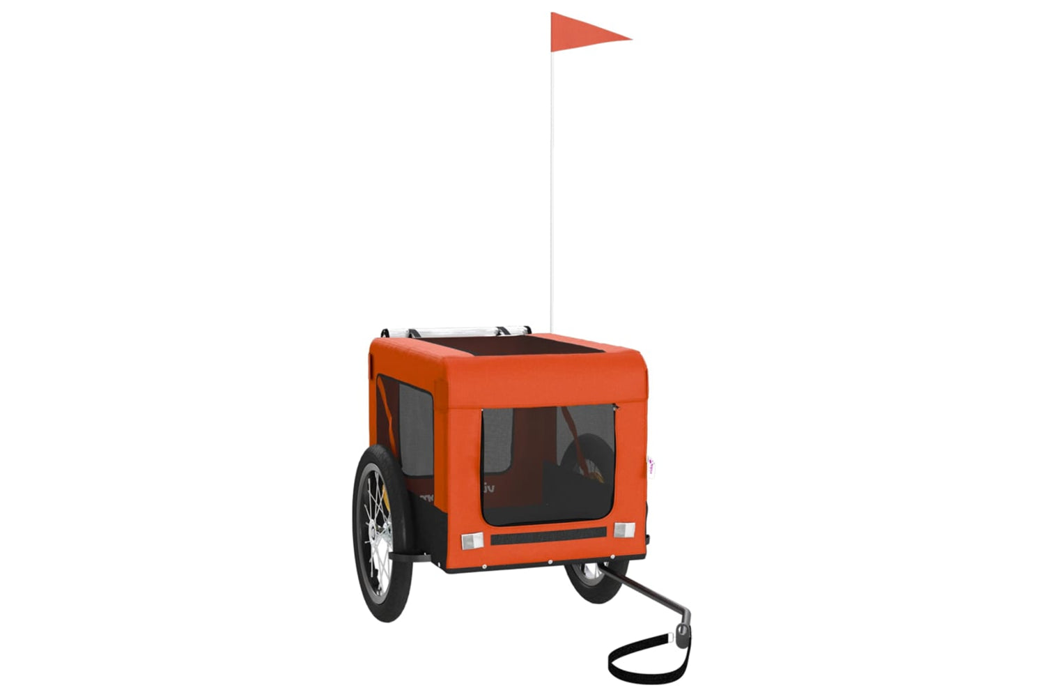 Vidaxl 93914 Pet Bike Trailer Orange And Black Oxford Fabric&iron