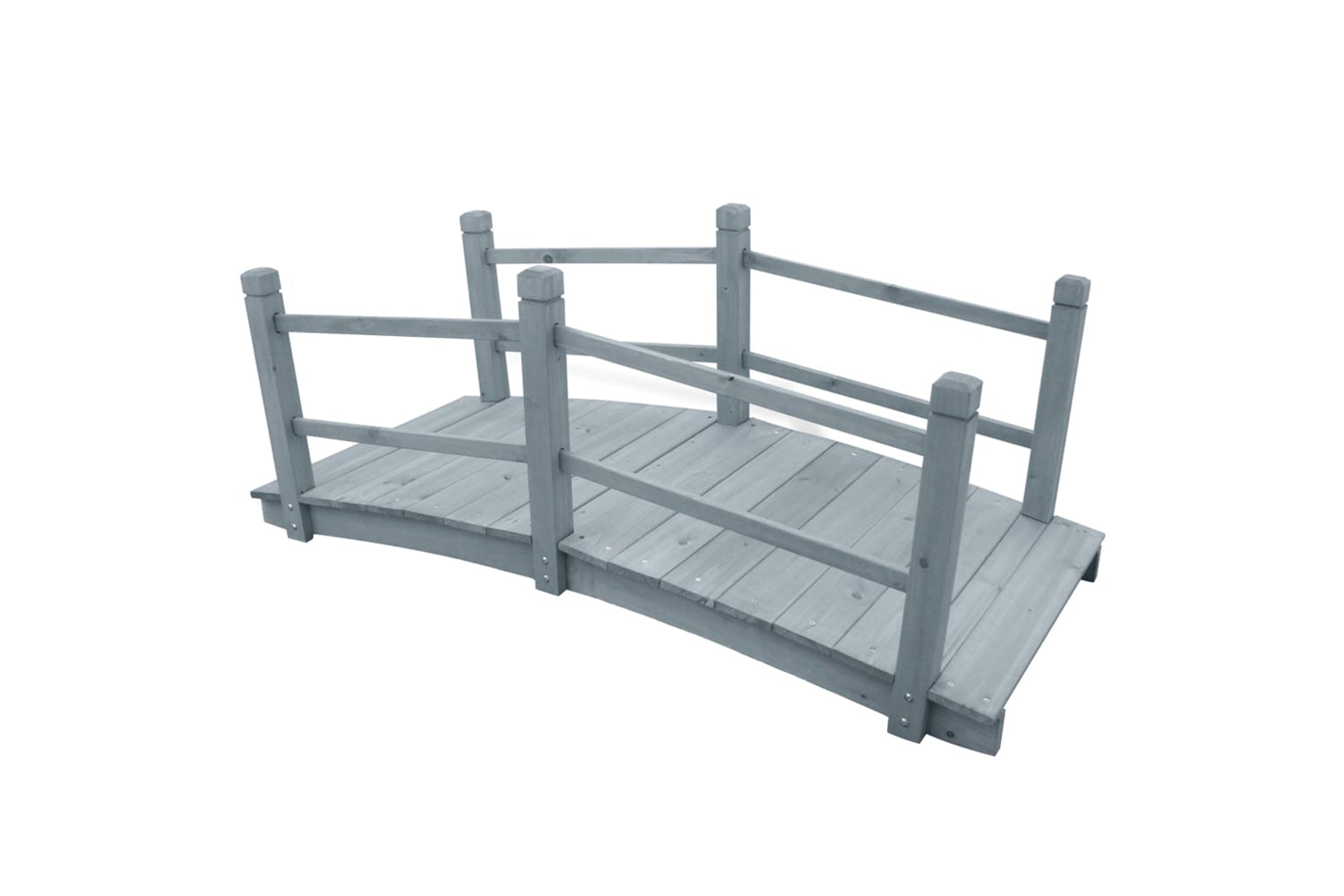 vidaXL 310040 Garden Bridge Grey 140x60x56cm Solid Firwood