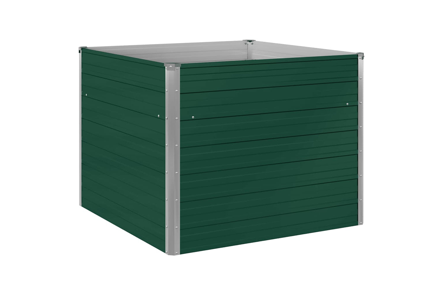 Vidaxl Raised Garden Bed 100x100x77 Cm Galvanised Steel Green