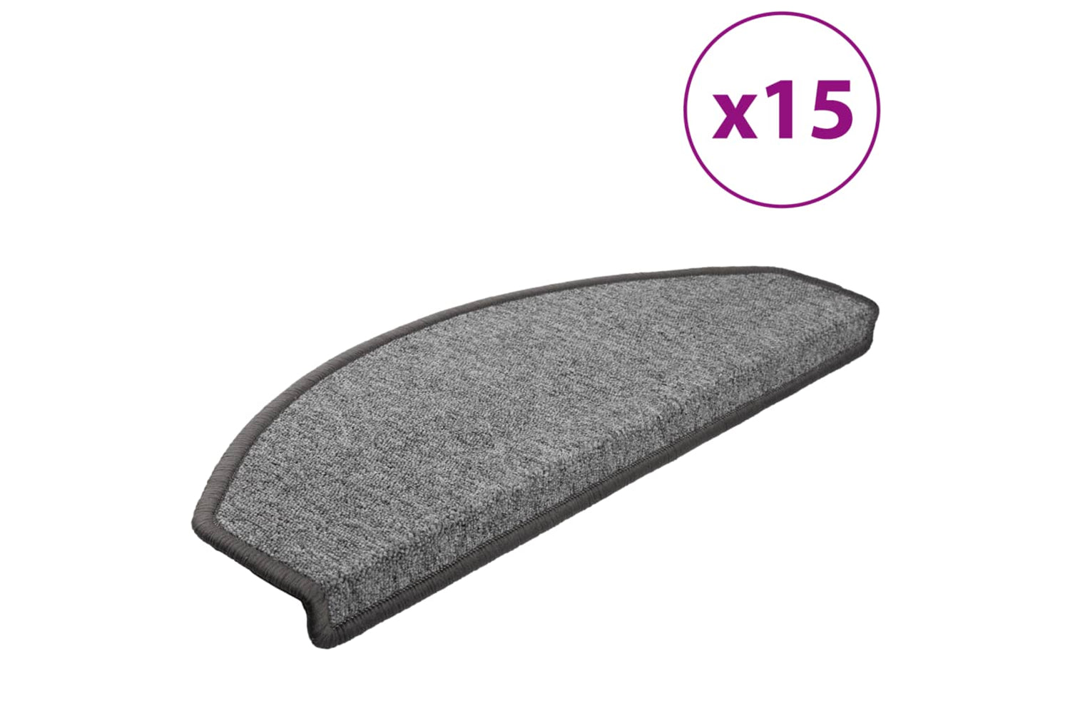 vidaXL 133885 Carpet Stair Treads 15 Pcs Dark Grey 65x24x4cm