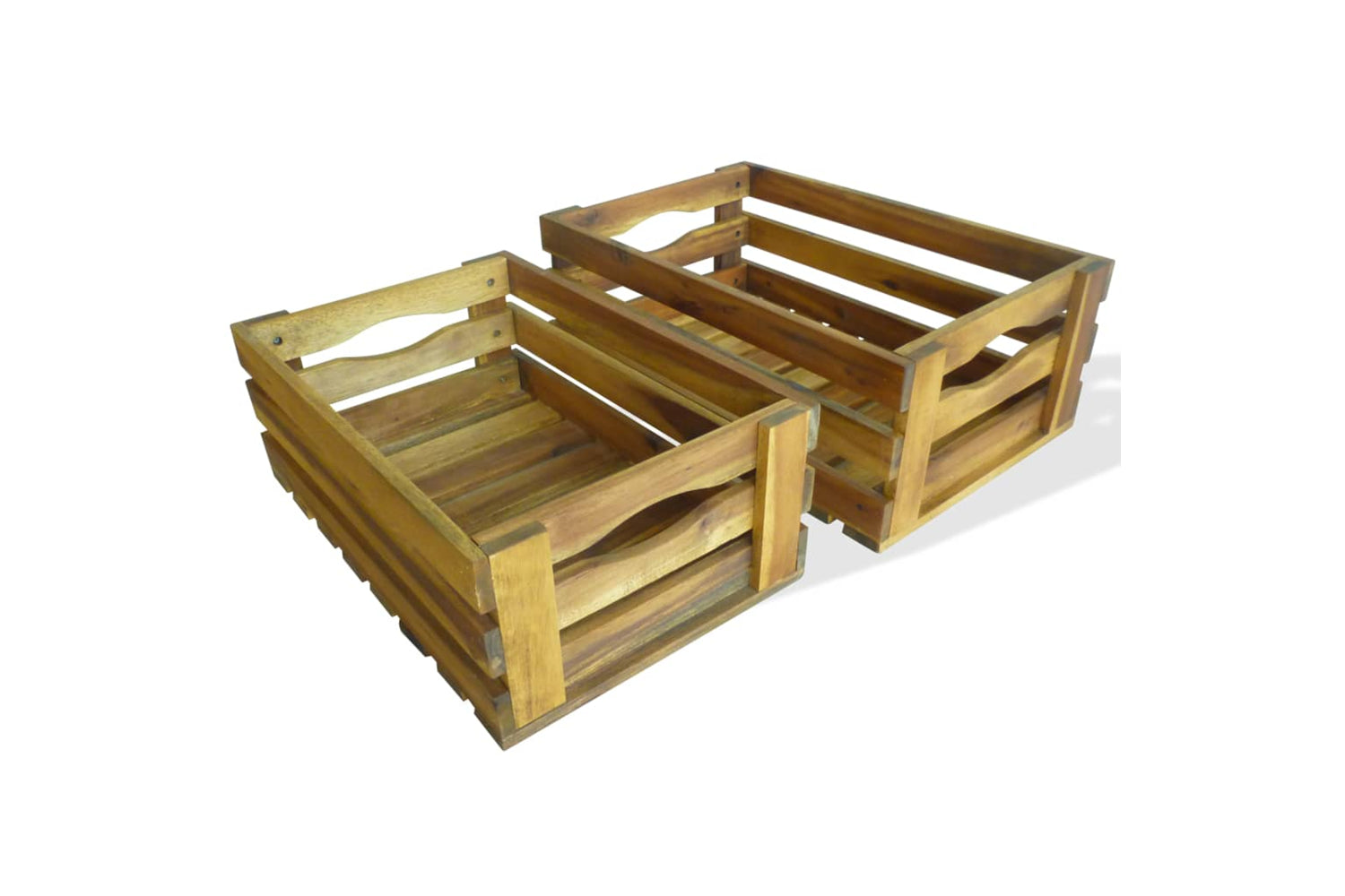 Vidaxl 43791 Apple Crate Set 2 Pieces Solid Acacia Wood