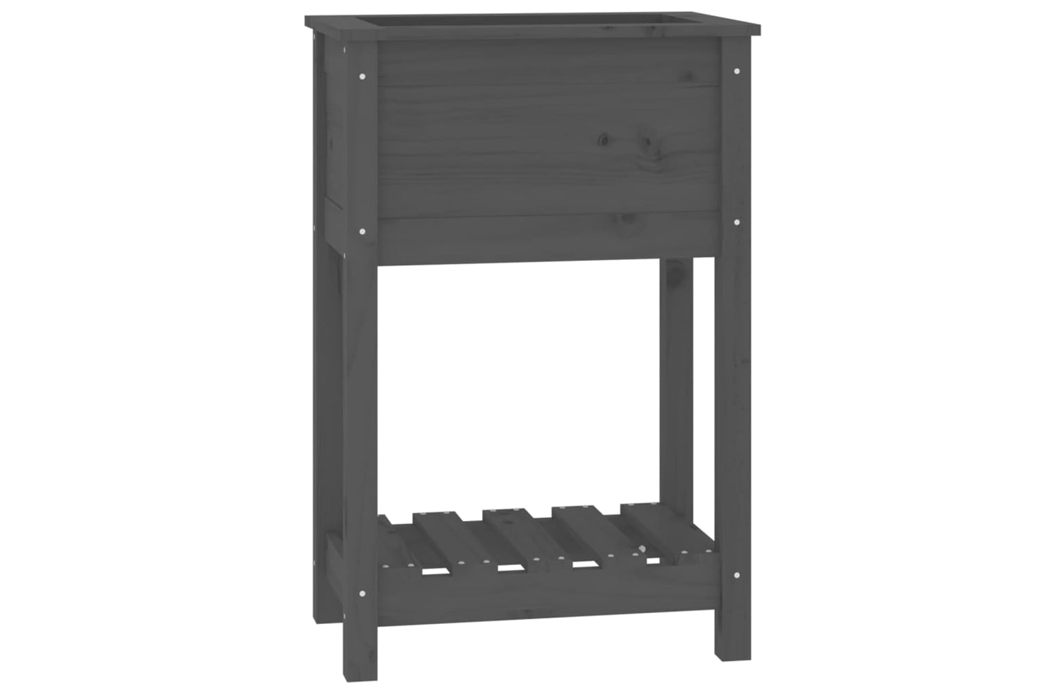 vidaXL 823754 Planter With Shelf Grey 54x34.5x81cm Solid Wood Pine