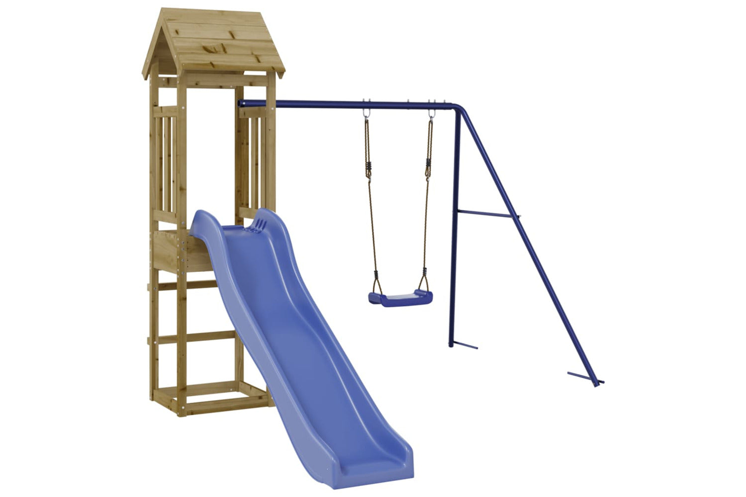 Vidaxl 3155821 Playhouse With Slide Swing Impregnated Wood Pine-2