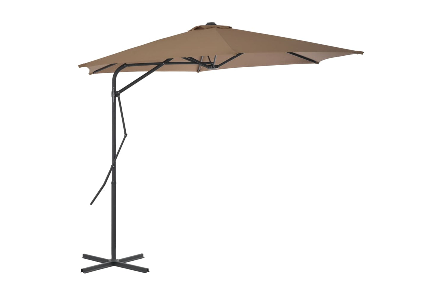 vidaXL 44888 Outdoor Parasol With Steel Pole 300cm Taupe