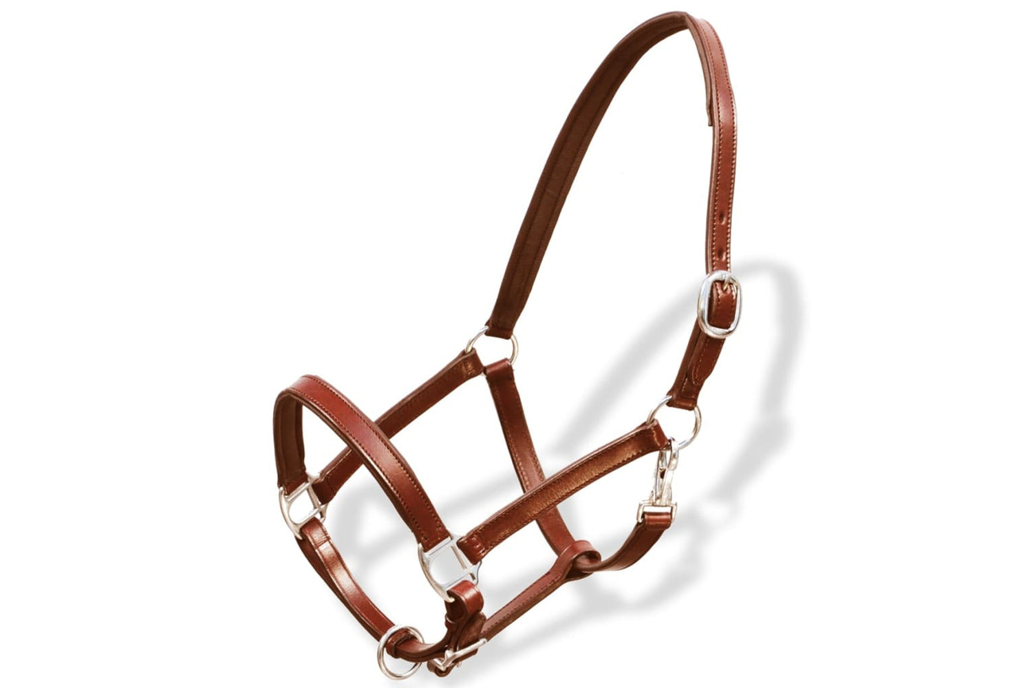 Vidaxl 90887 Real Leather Headcollar Stable Halter Adjustable Brown Cob-2