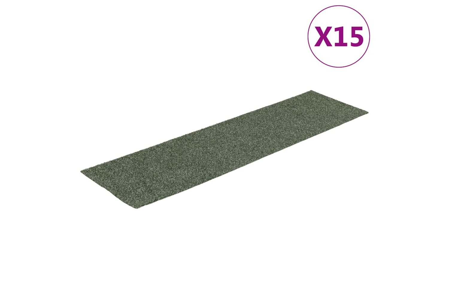 vidaXL 326935 Self-adhesive Stair Mats Rectangular 15 Pcs 76x20cm Green