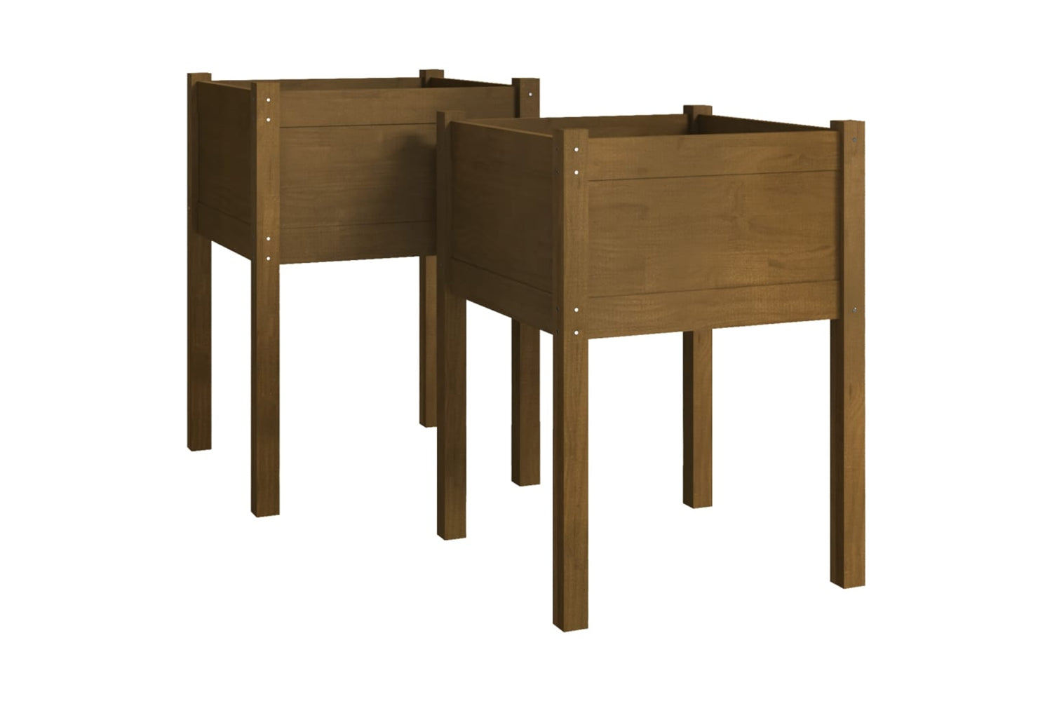 vidaXL 810806 Garden Planters 2 Pcs Honey Brown 50x50x70cm Solid Pinewood