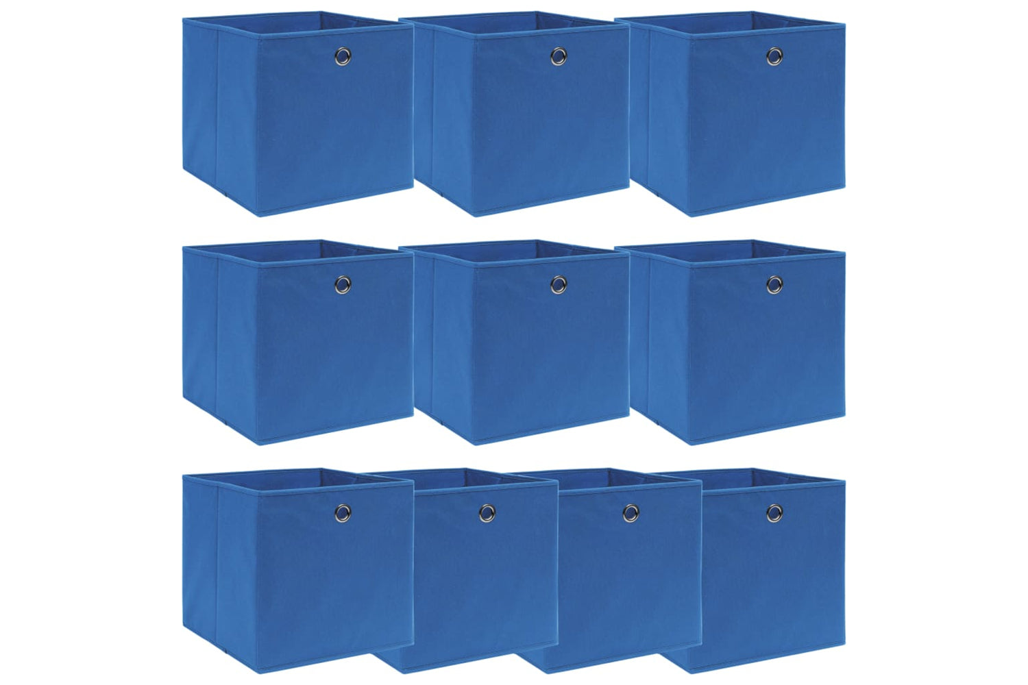 Vidaxl 288339 Storage Boxes 10 Pcs Blue 32x32x32 Cm Fabric