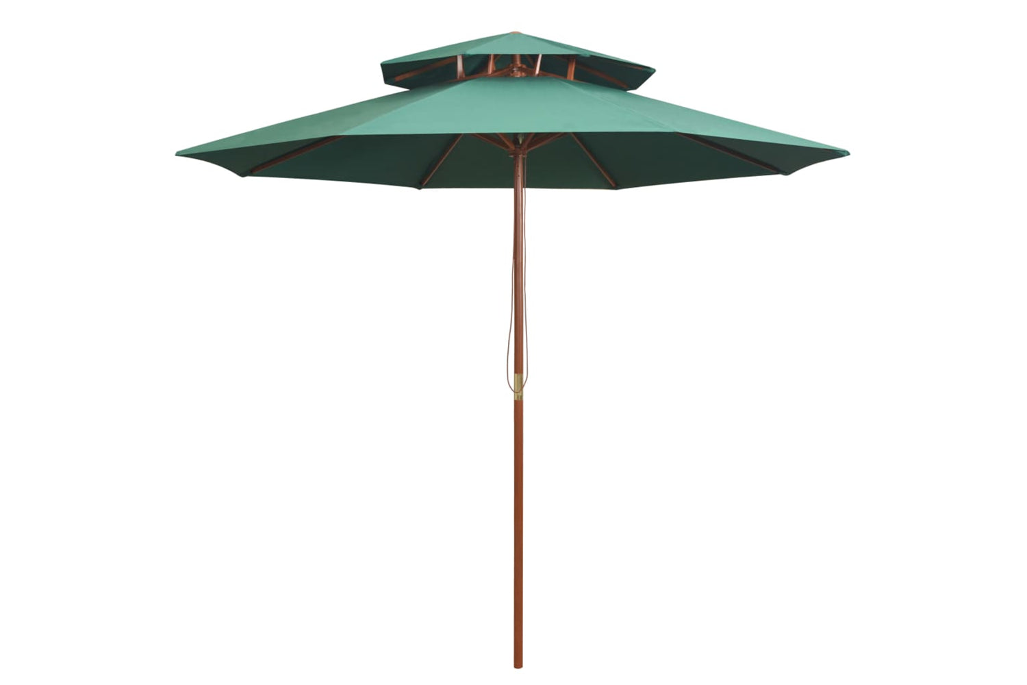 vidaXL 42963 Double Decker Parasol 270x270cm Wooden Pole Green