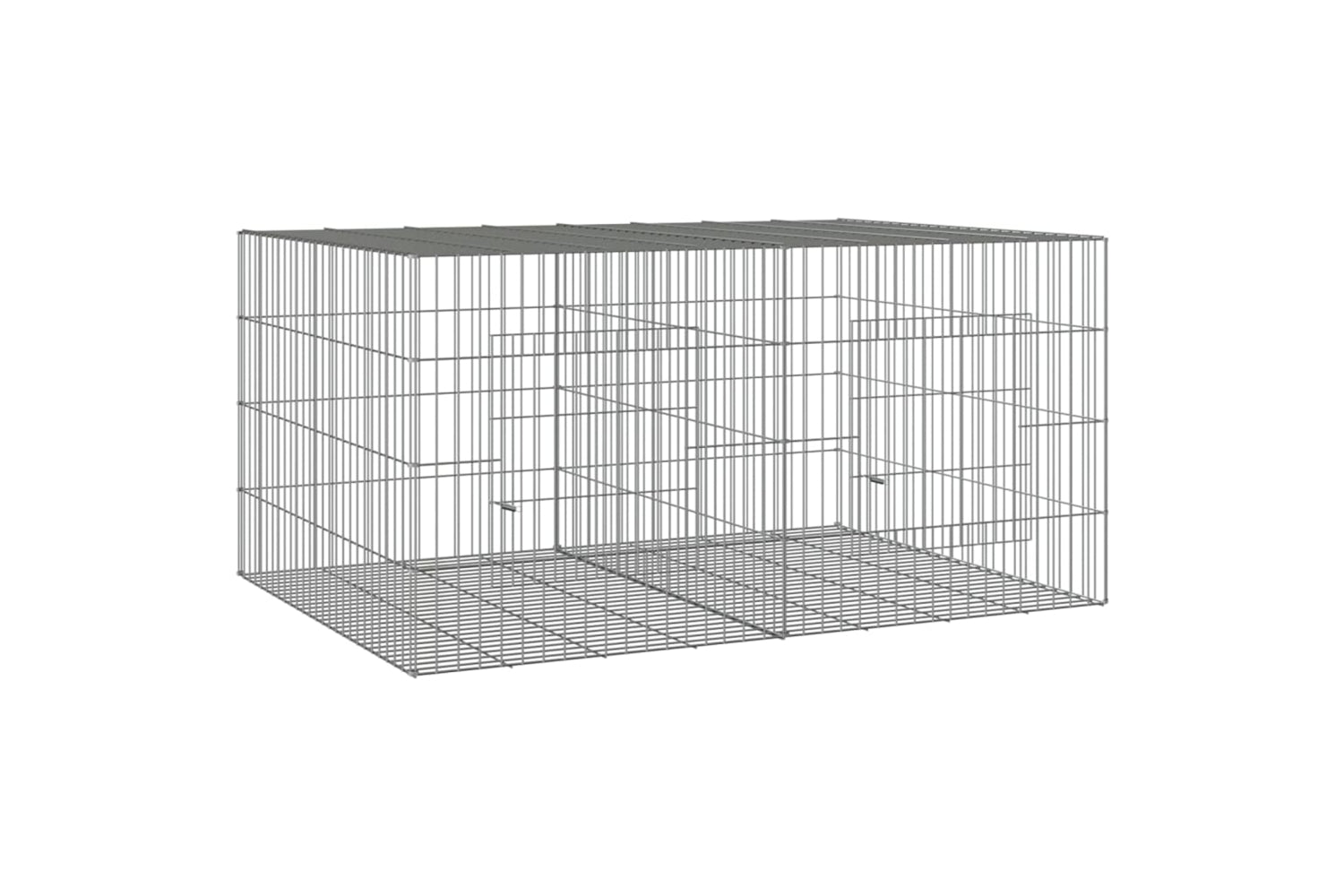 vidaXL 171568 2-panel Rabbit Cage 110x79x54cm Galvanised Iron