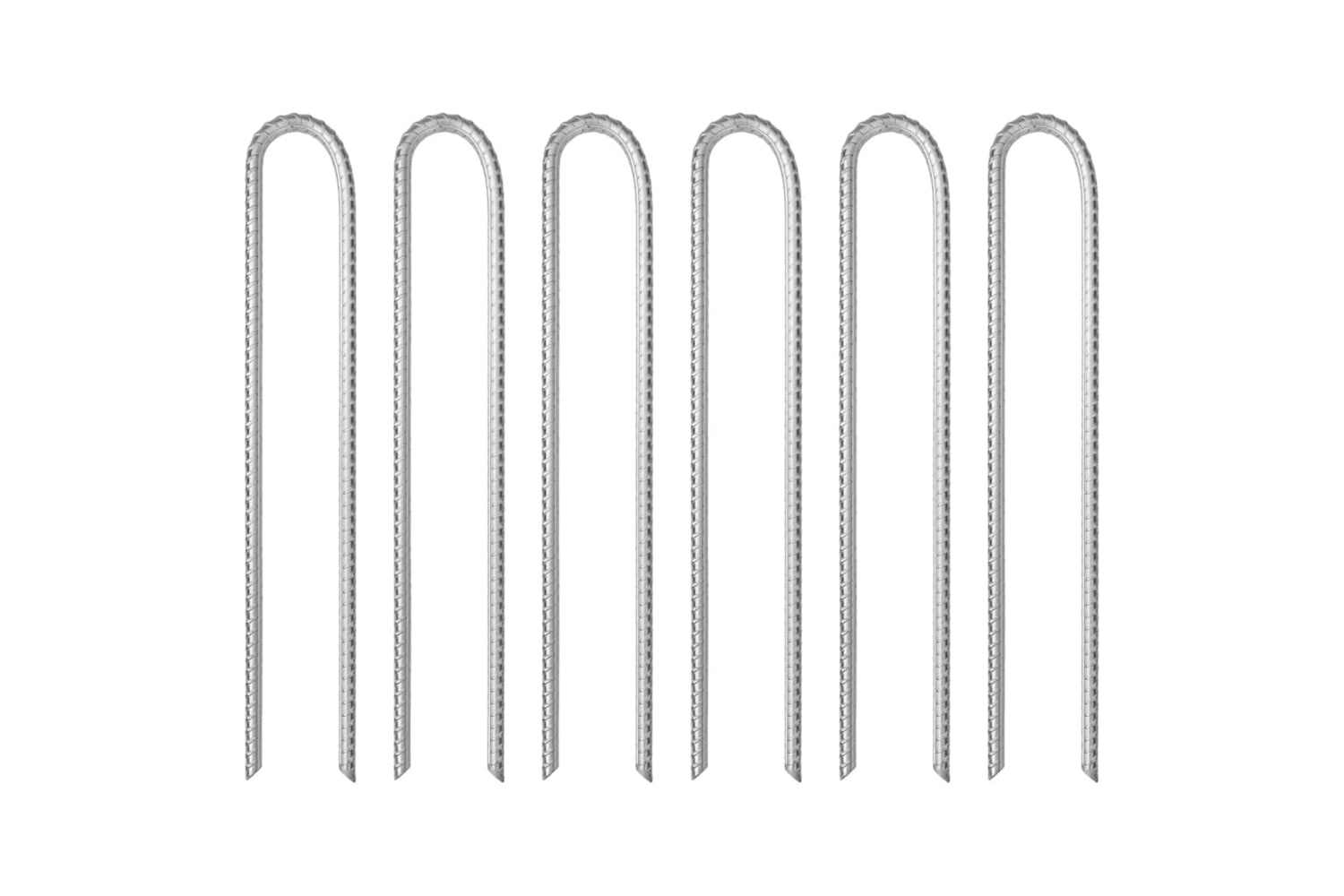 vidaXL 4009347 Tent Pegs 6 Pcs U-shaped 37cm x 10mm Galvanised Steel