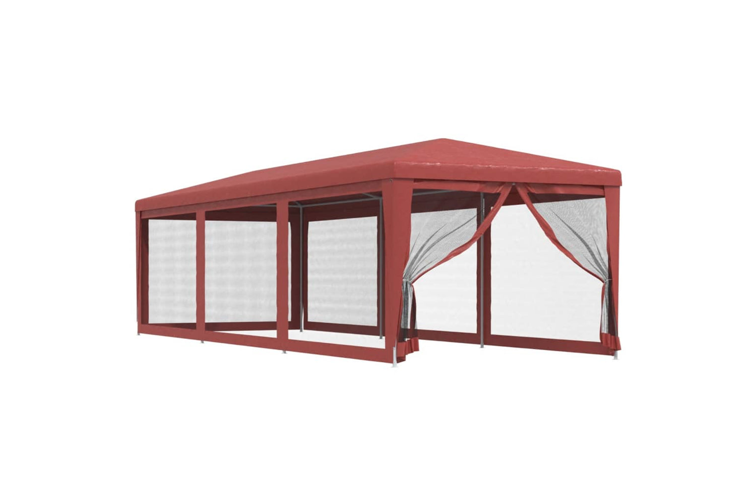 Vidaxl 319245 Party Tent With 8 Mesh Sidewalls Red 3x9 M Hdpe