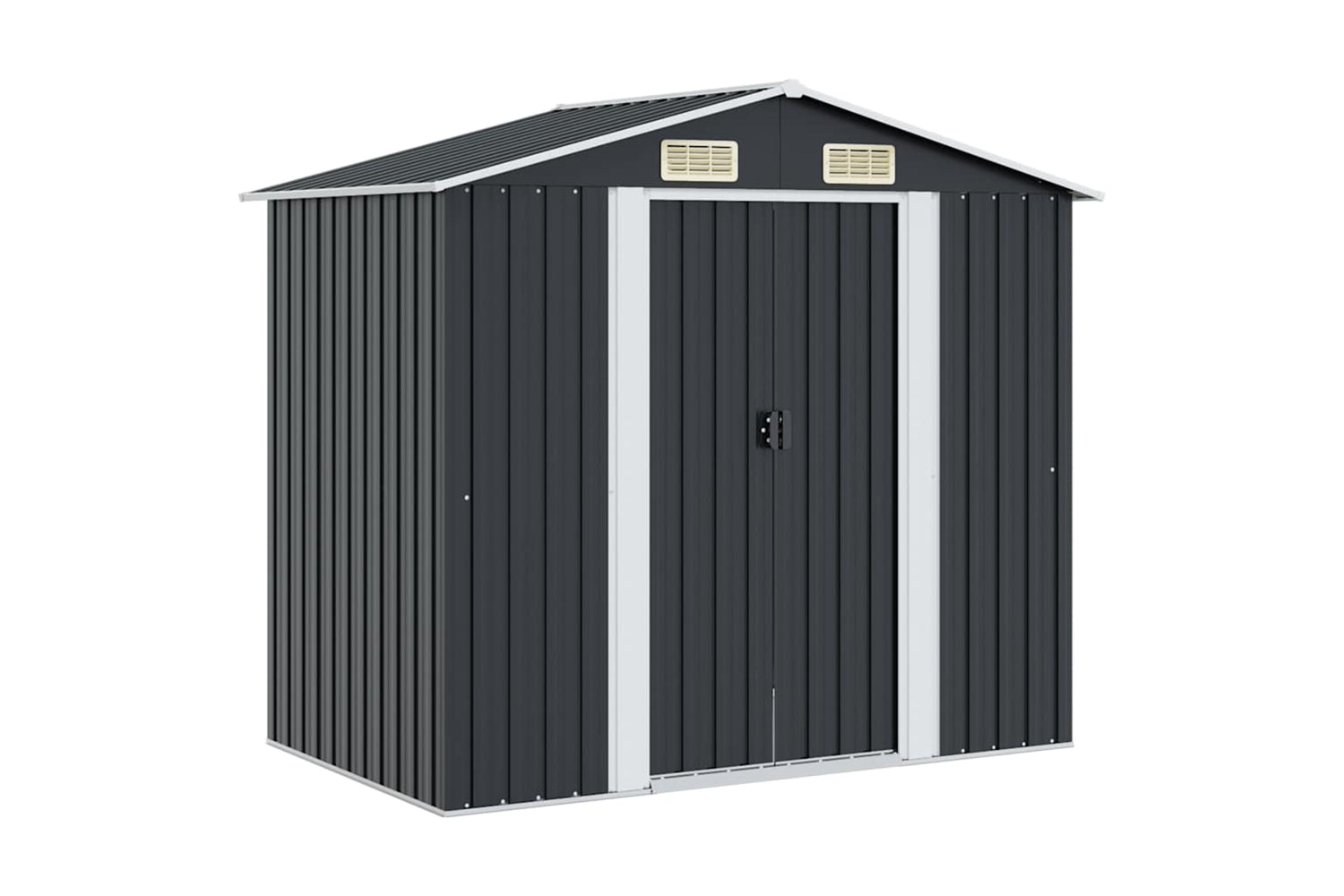 vidaXL 47028 Garden Storage Shed Anthracite Steel 204x132x186cm