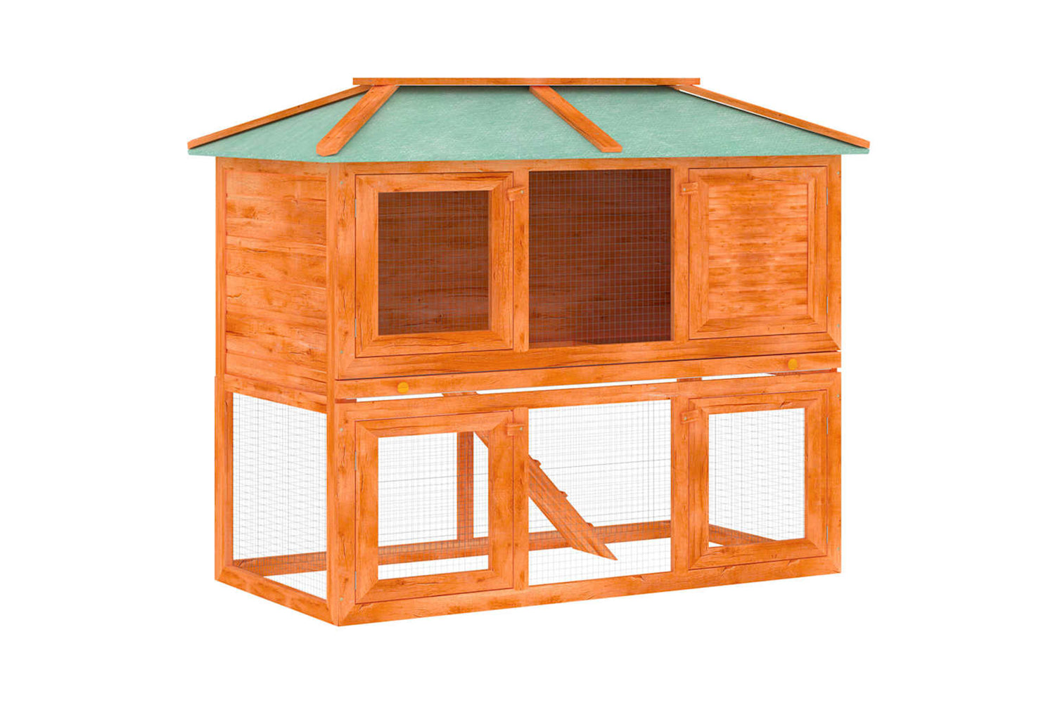 Vidaxl 170849 Animal Rabbit Cage Double Floor Wood