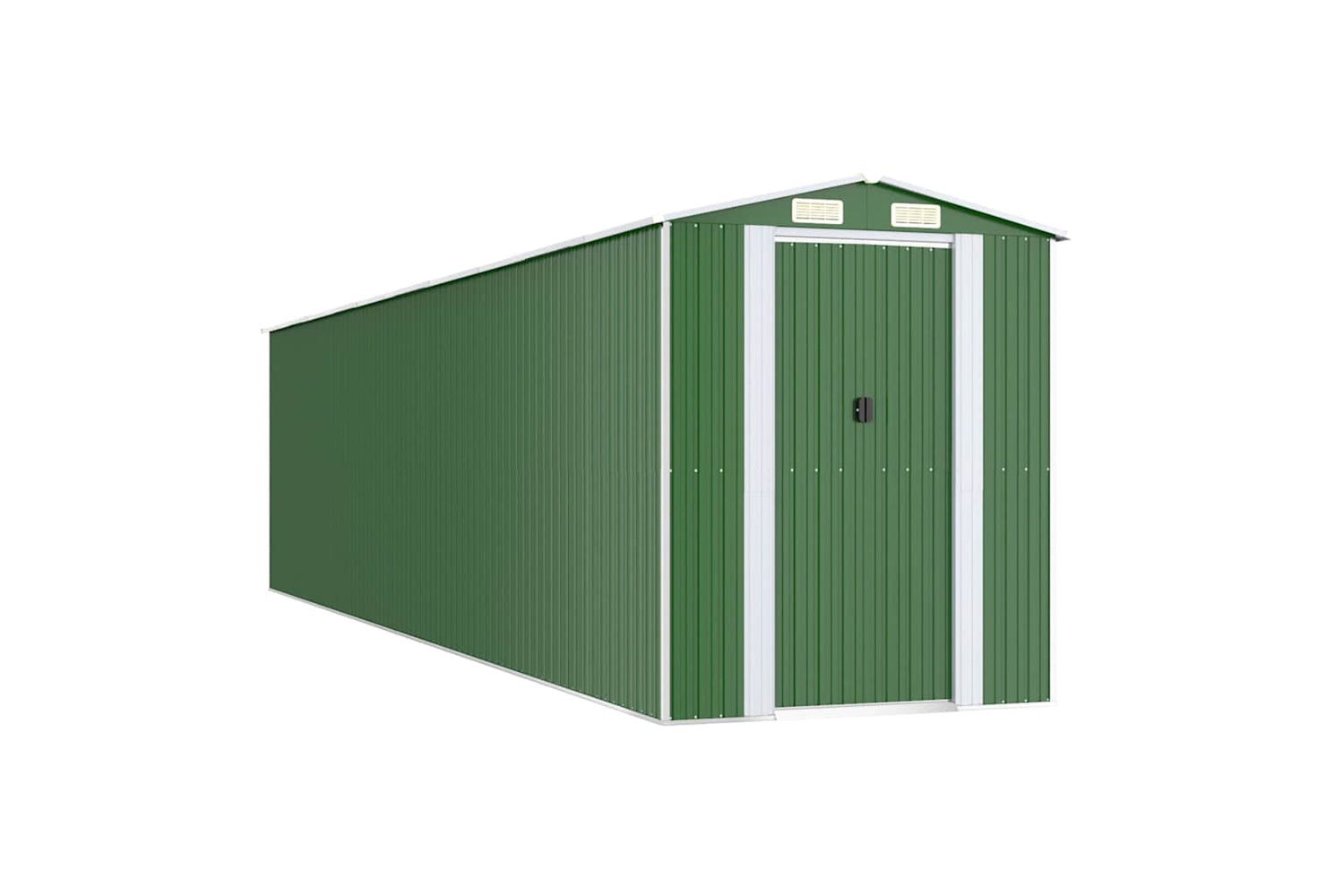 vidaXL 3147435 Garden Shed Green 192x855x223cm Galvanised Steel