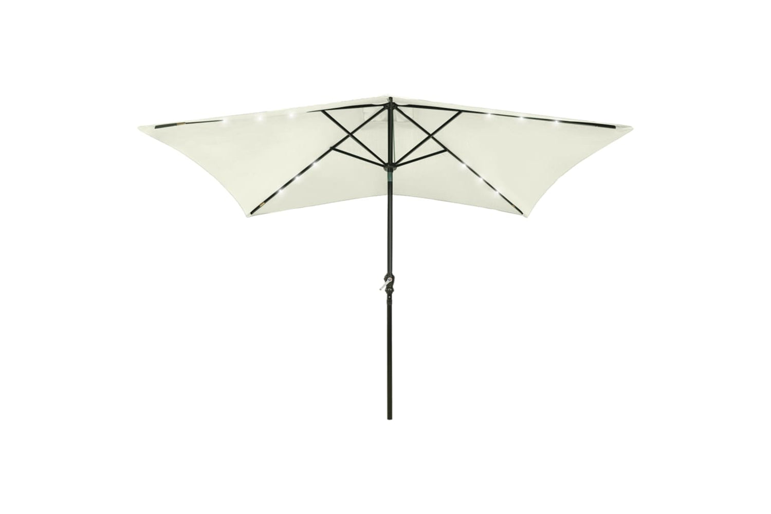 Vidaxl 313787 Parasol With Leds And Steel Pole Sand 2x3 M