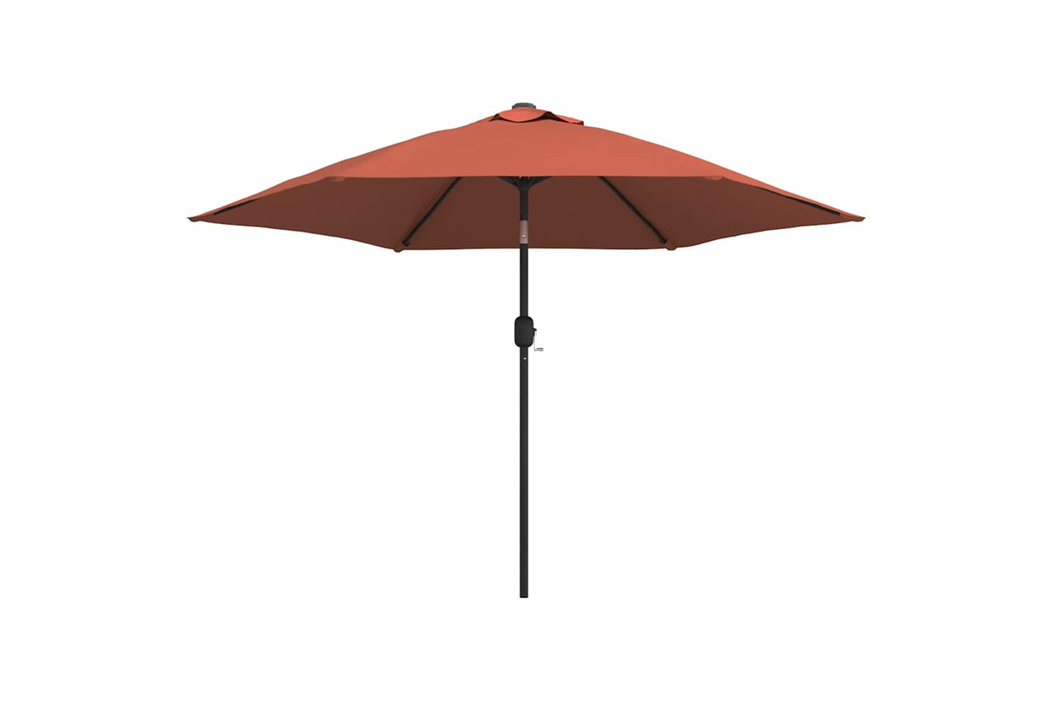 Vidaxl 313757 Outdoor Parasol With Led Lights And Steel Pole 300 Cm Terracotta