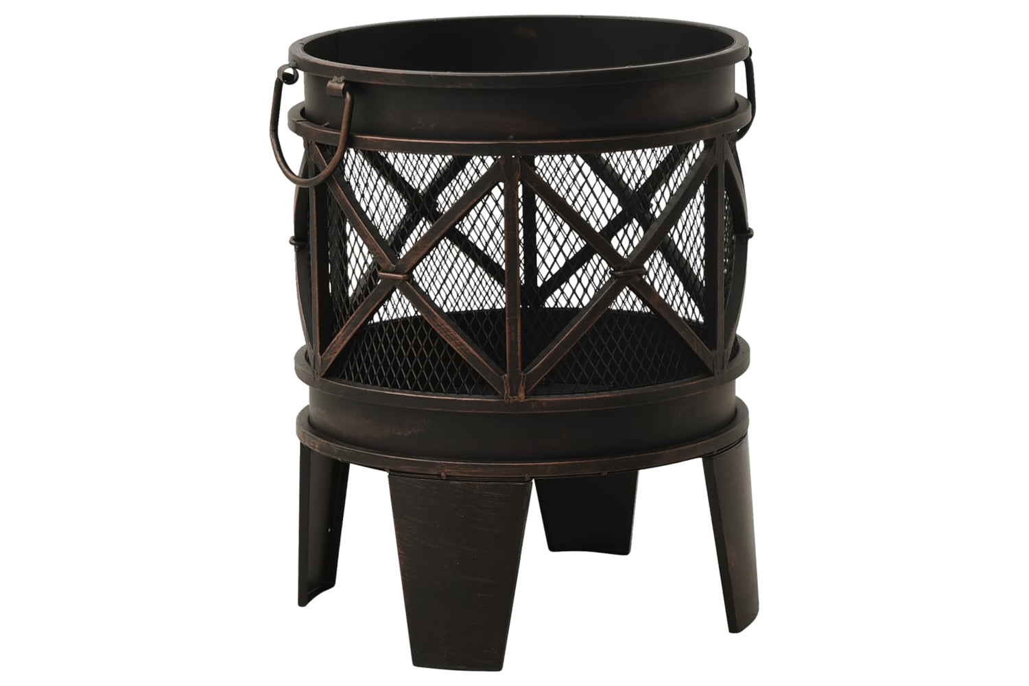 vidaXL 313637 Rustic Fire Pit With Poker ÃƒÂŽÃ‚Â¦42x54cm Steel