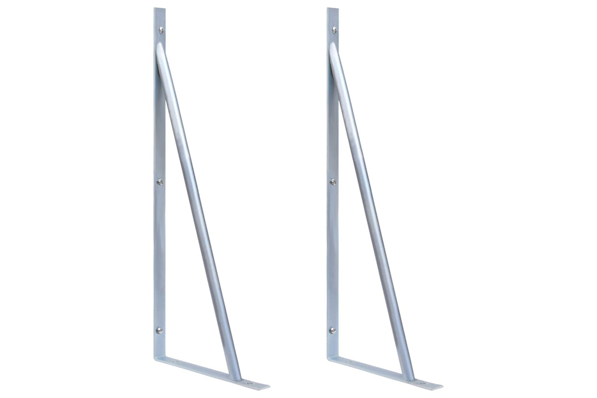 Vidaxl 148988 Support Brackets For Fence Post 2 Pcs Galvanised Steel