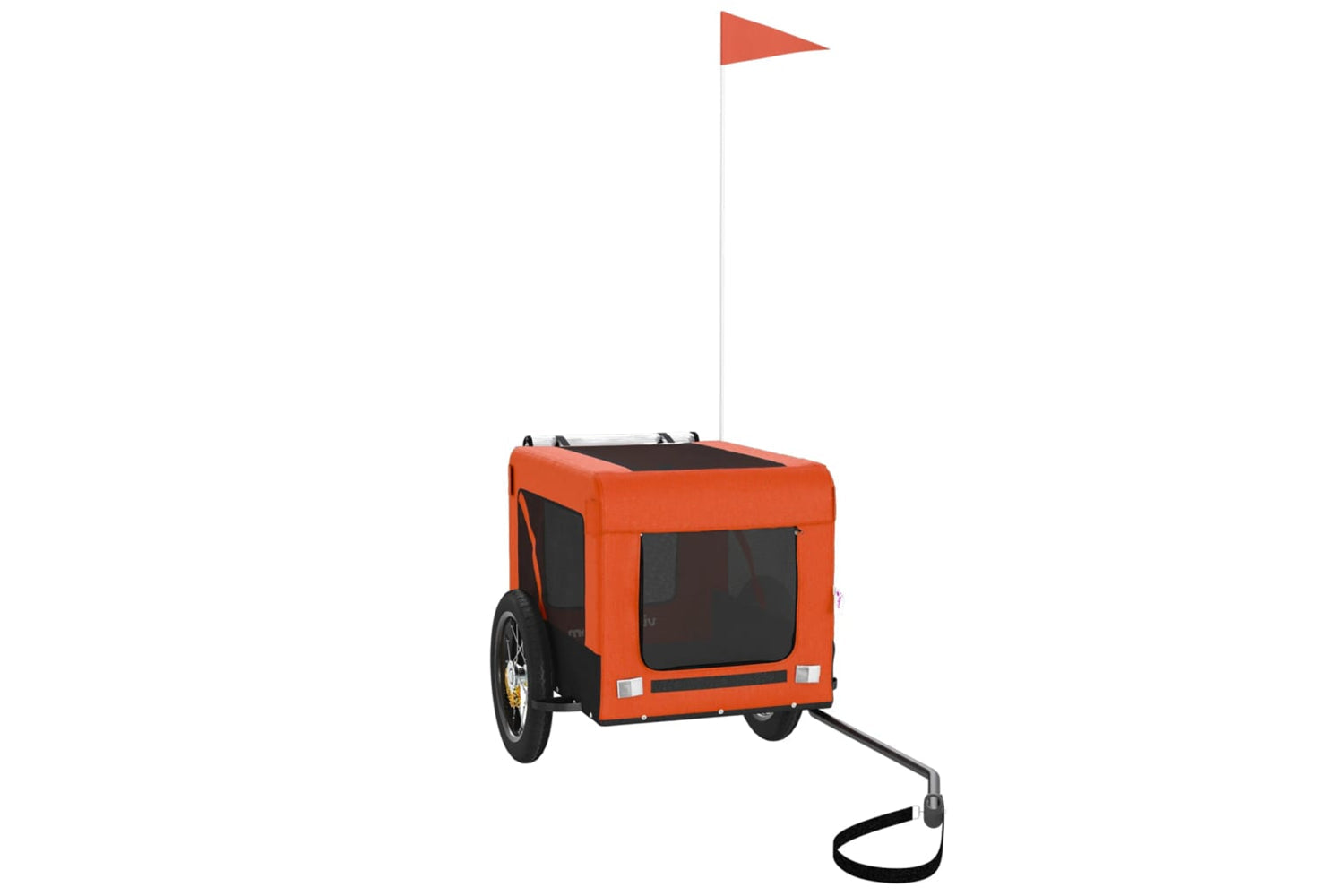 Vidaxl 93907 Pet Bike Trailer Orange And Black Oxford Fabric&iron