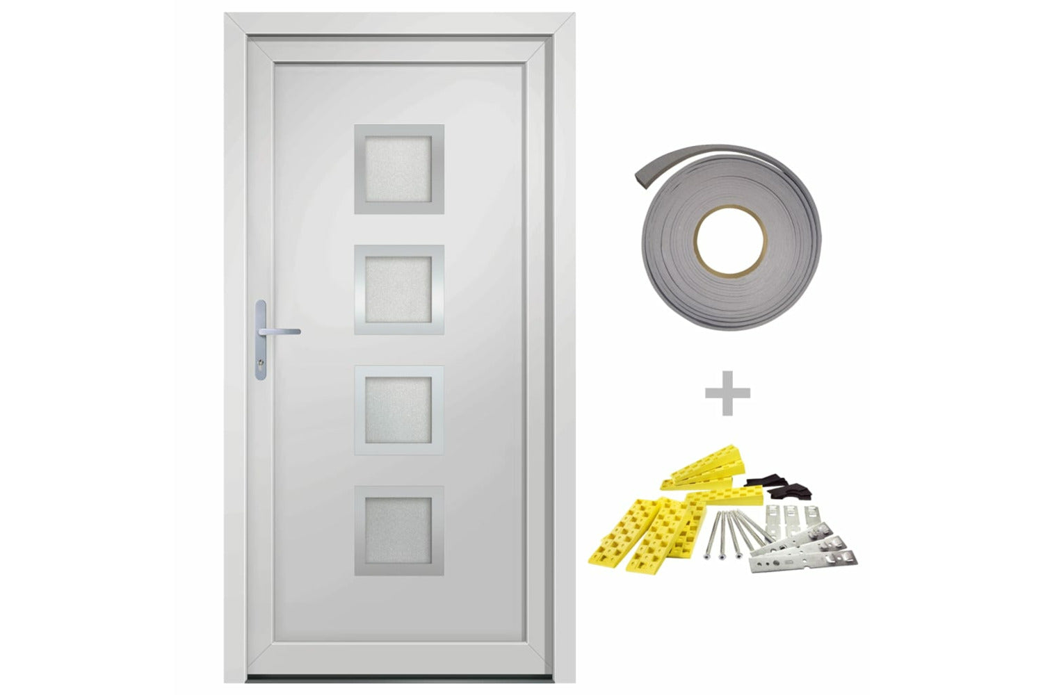 vidaXL 3187839 Front Door White 98x200cm Pvc-2
