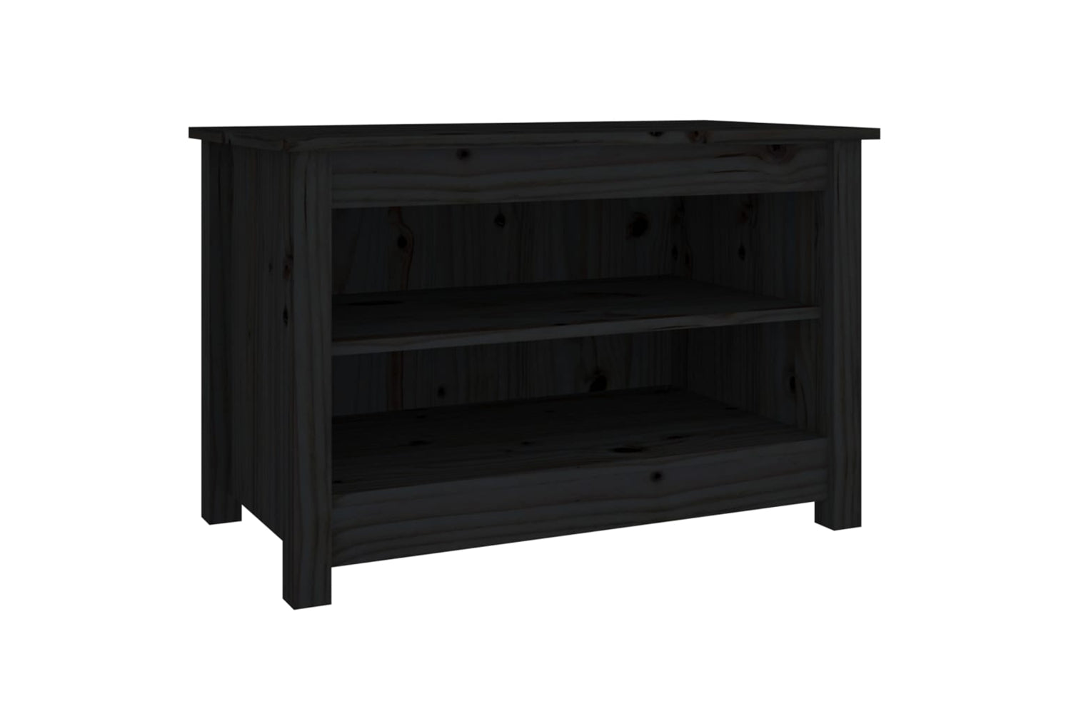 vidaXL 813773 Shoe Bench Black 70x38x45.5cm Solid Wood Pine